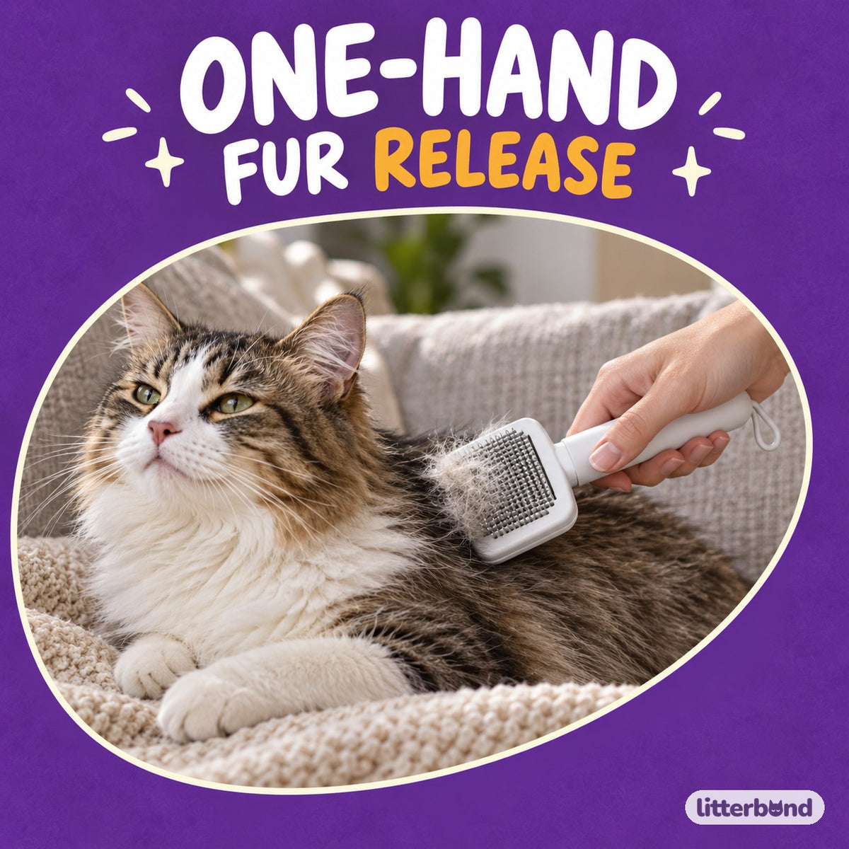 Dense Pin Brush for Brushing with a cat