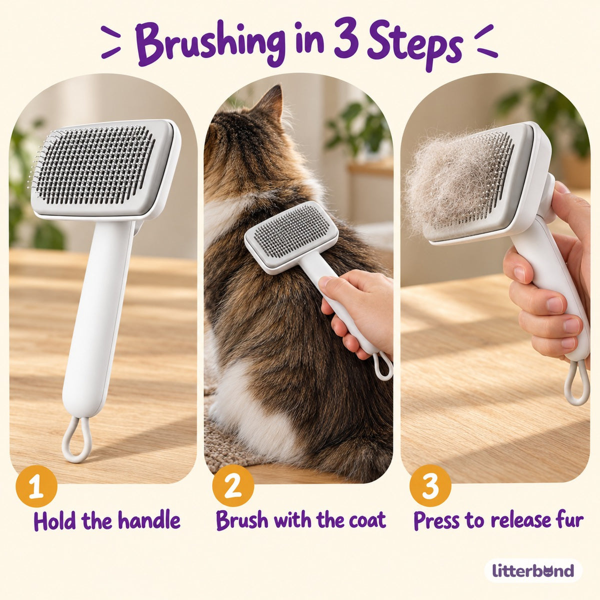 Dense Pin Brush for Brushing - how to use it