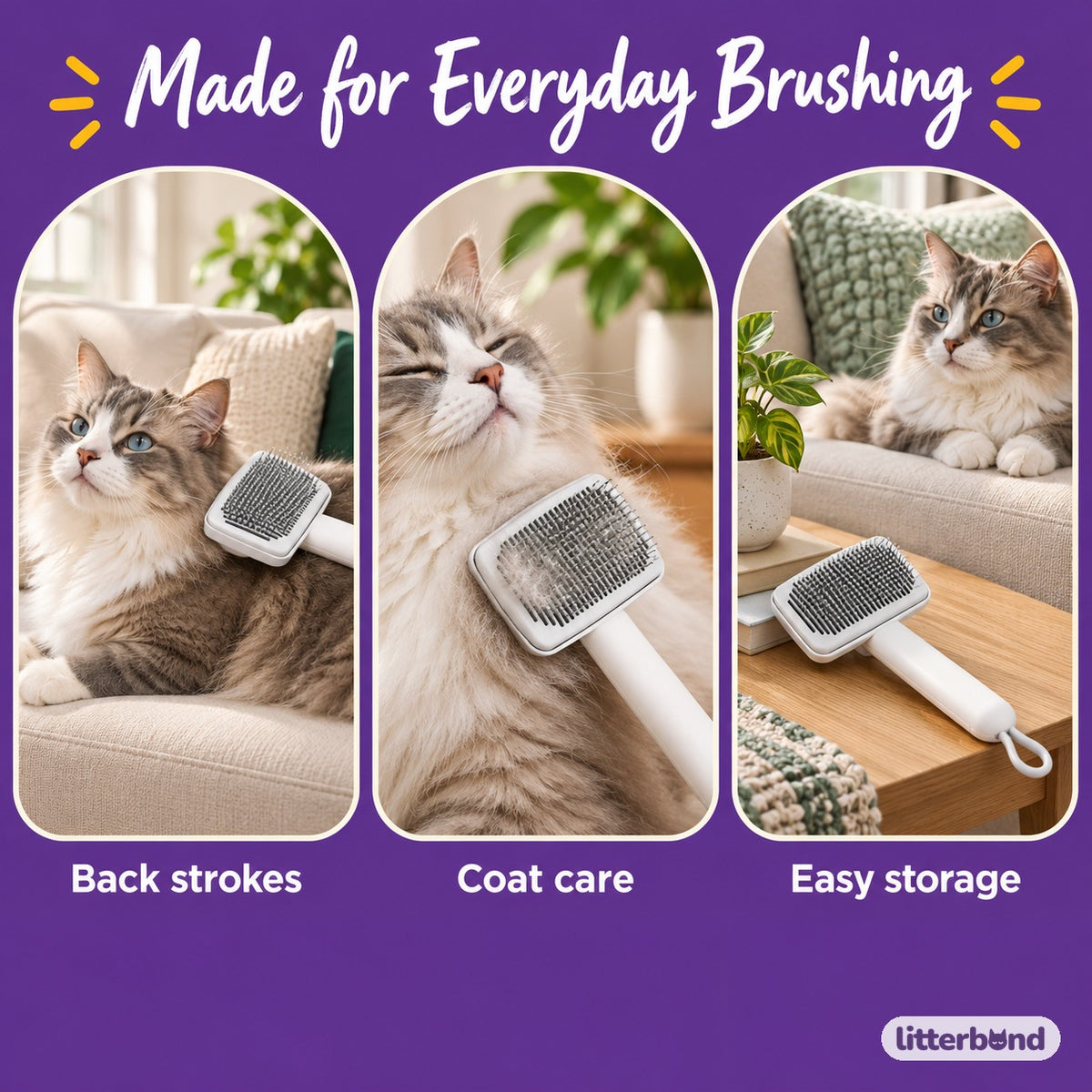 Dense Pin Brush for Brushing - grooming at home