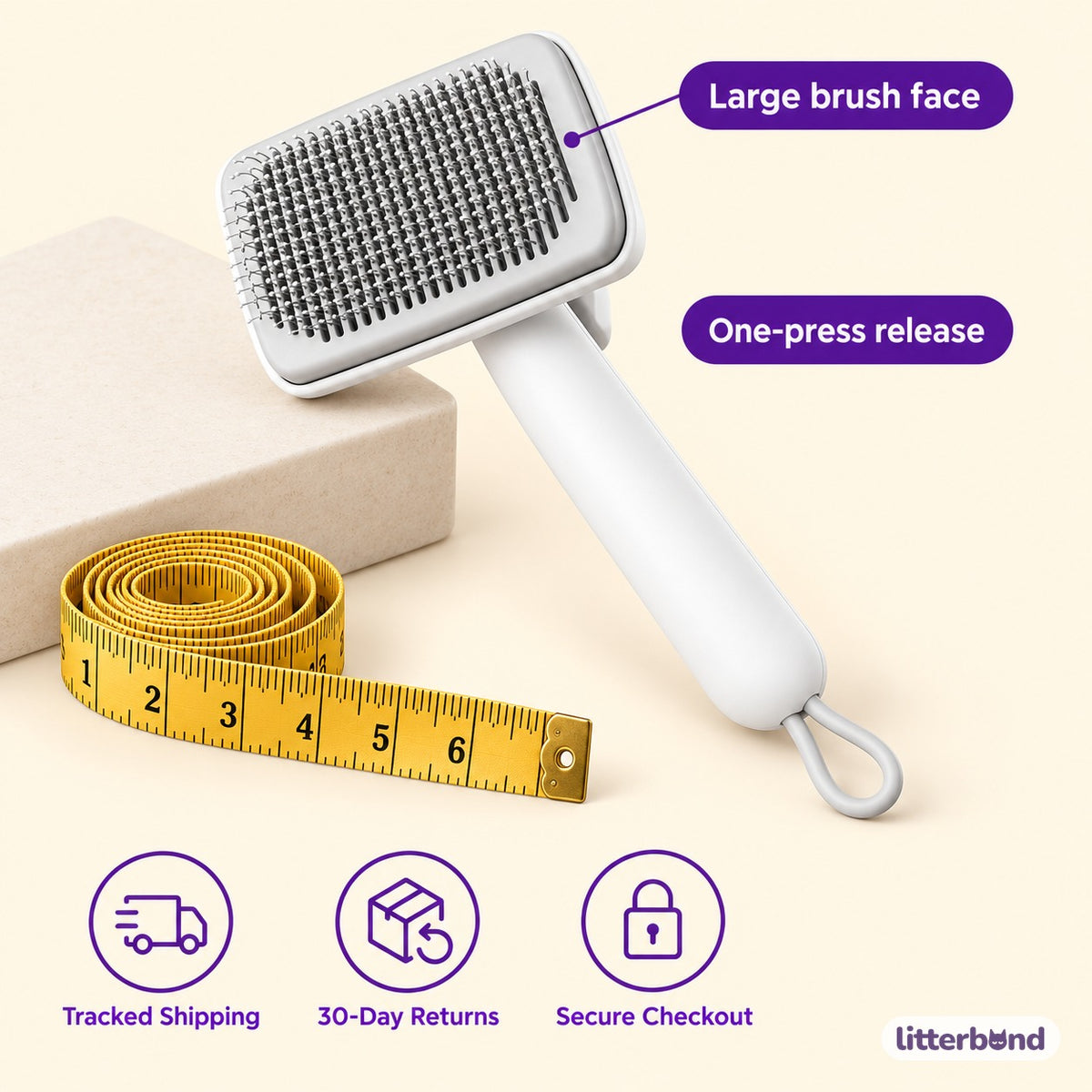 Dense Pin Brush for Brushing - size and details