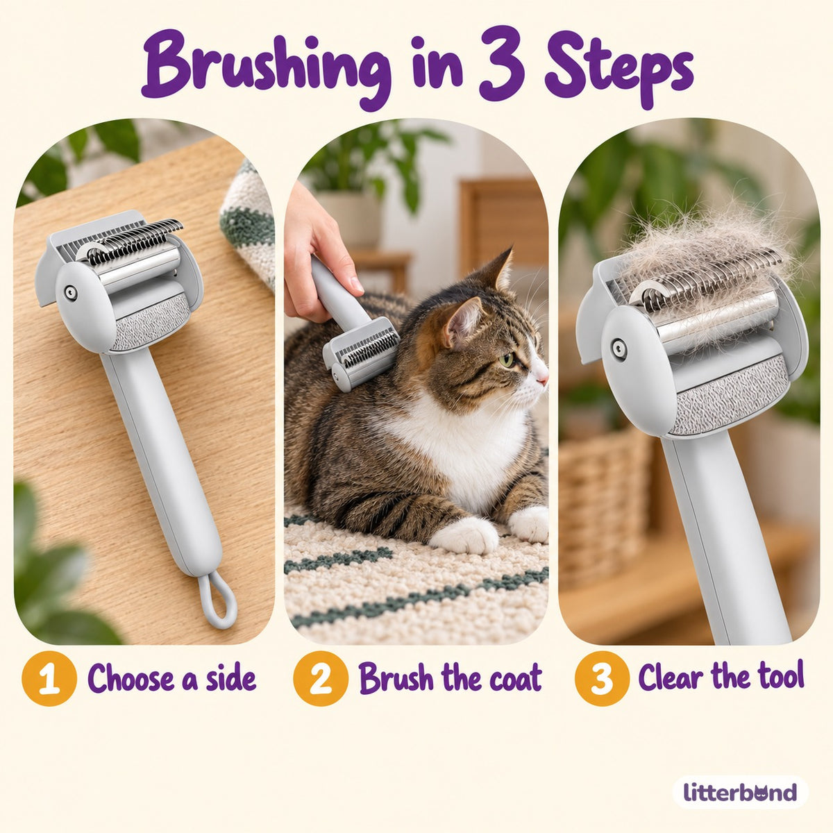 Dual-Surface Deshedding Comb - how to use it