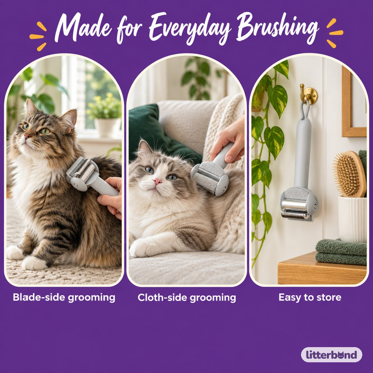Dual-Surface Deshedding Comb - grooming at home