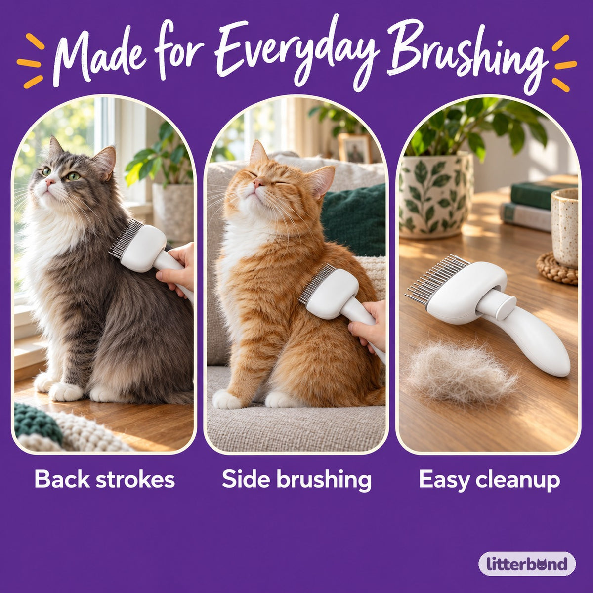 Double-Row Slicker Brush for Brushing - grooming at home
