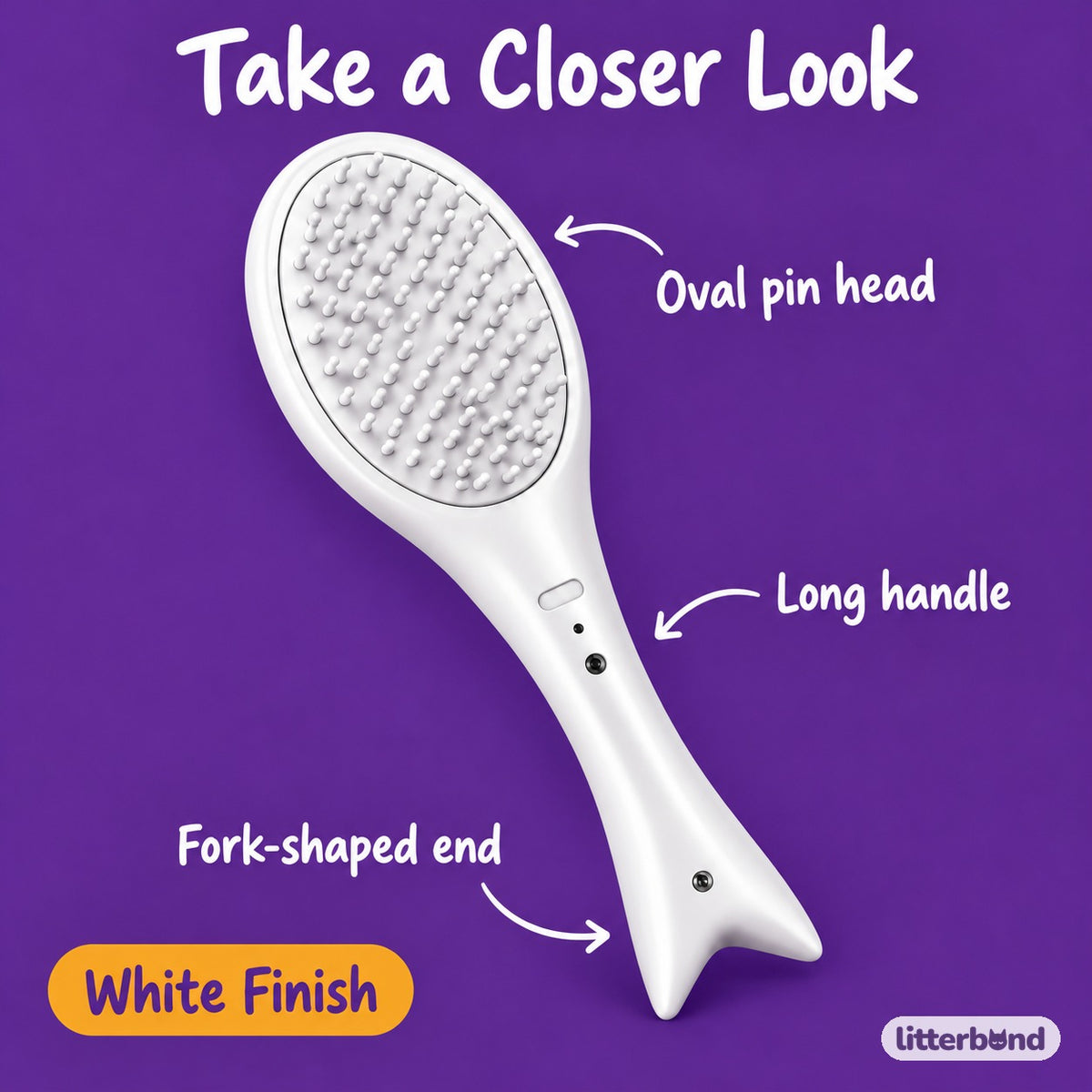 Oval Pin Brush for Coat Grooming - close-up details