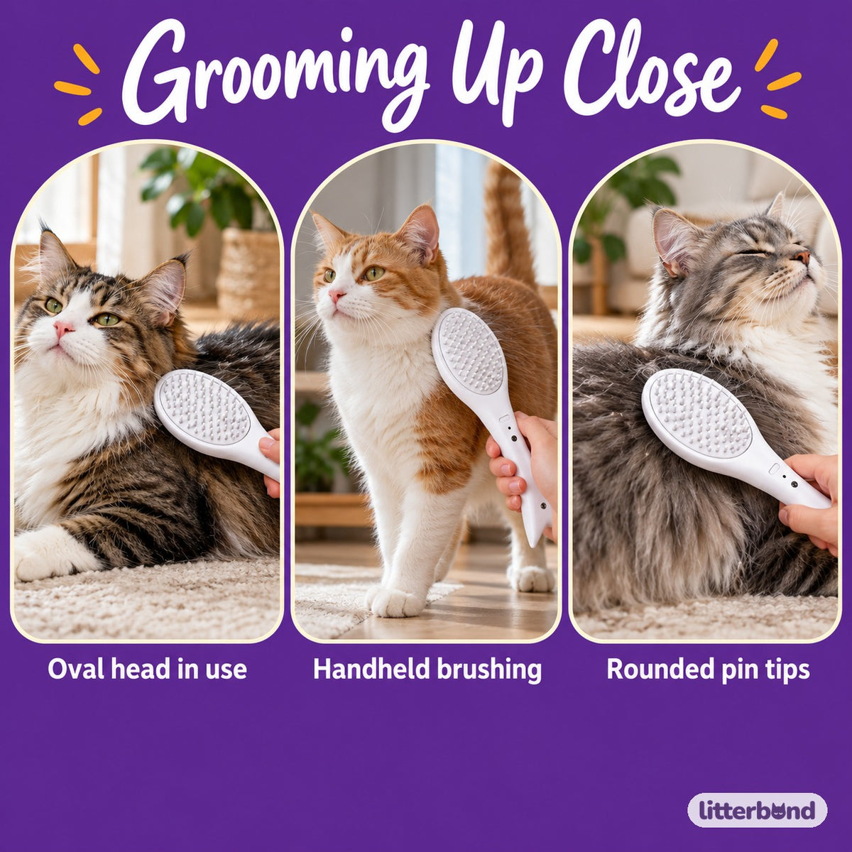Oval Pin Brush for Coat Grooming - grooming at home