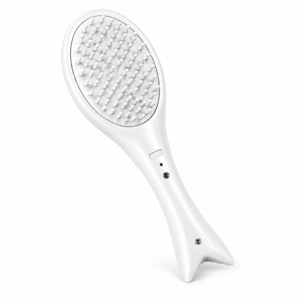 Oval Pin Brush for Coat Grooming - White No-Mist