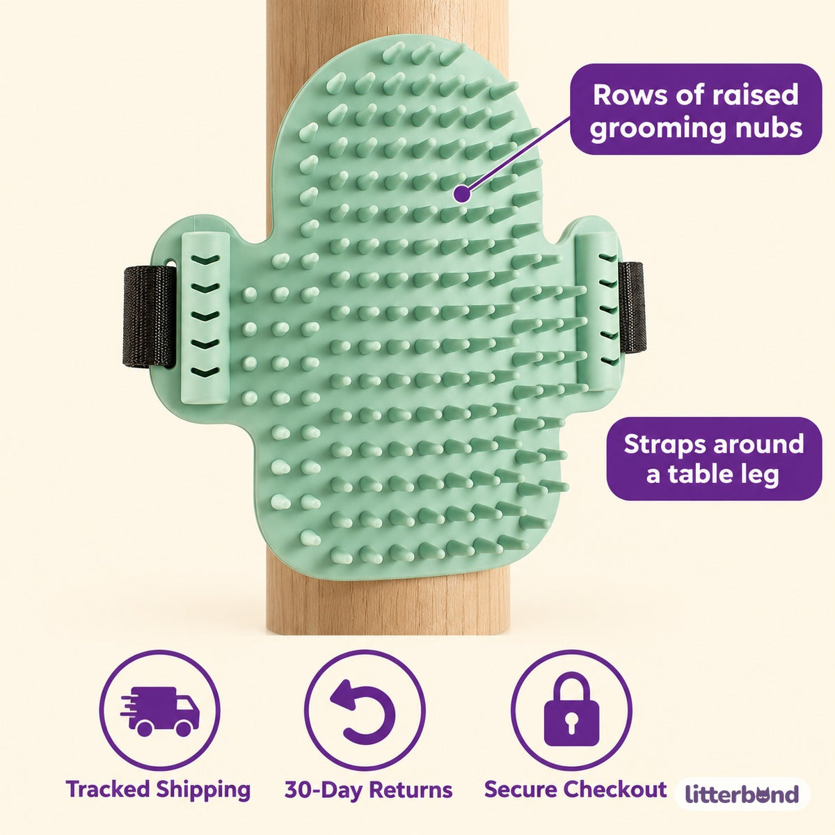 Cactus Self Groomer for Table Legs - size and details