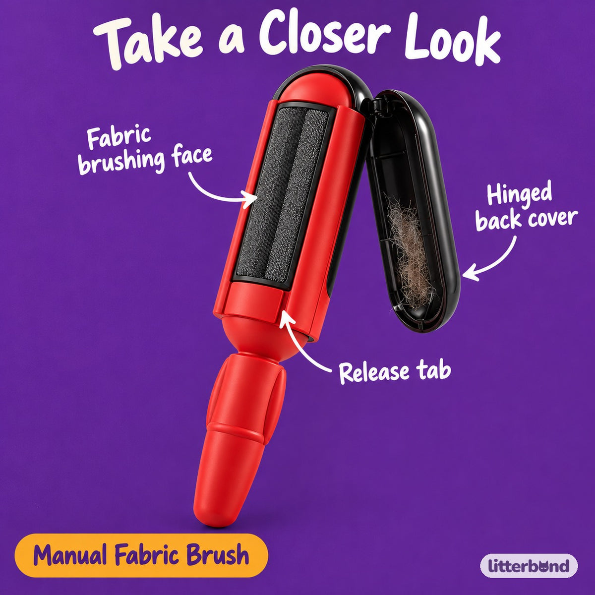 Hair Remover Brush for Upholstery - close-up details