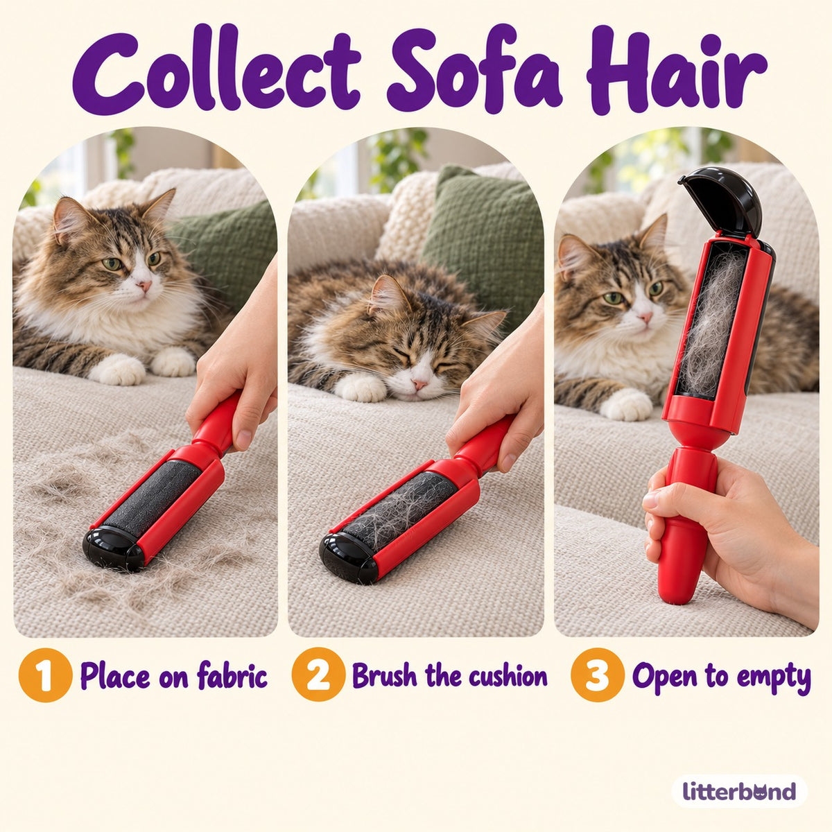 Hair Remover Brush for Upholstery - how to use it