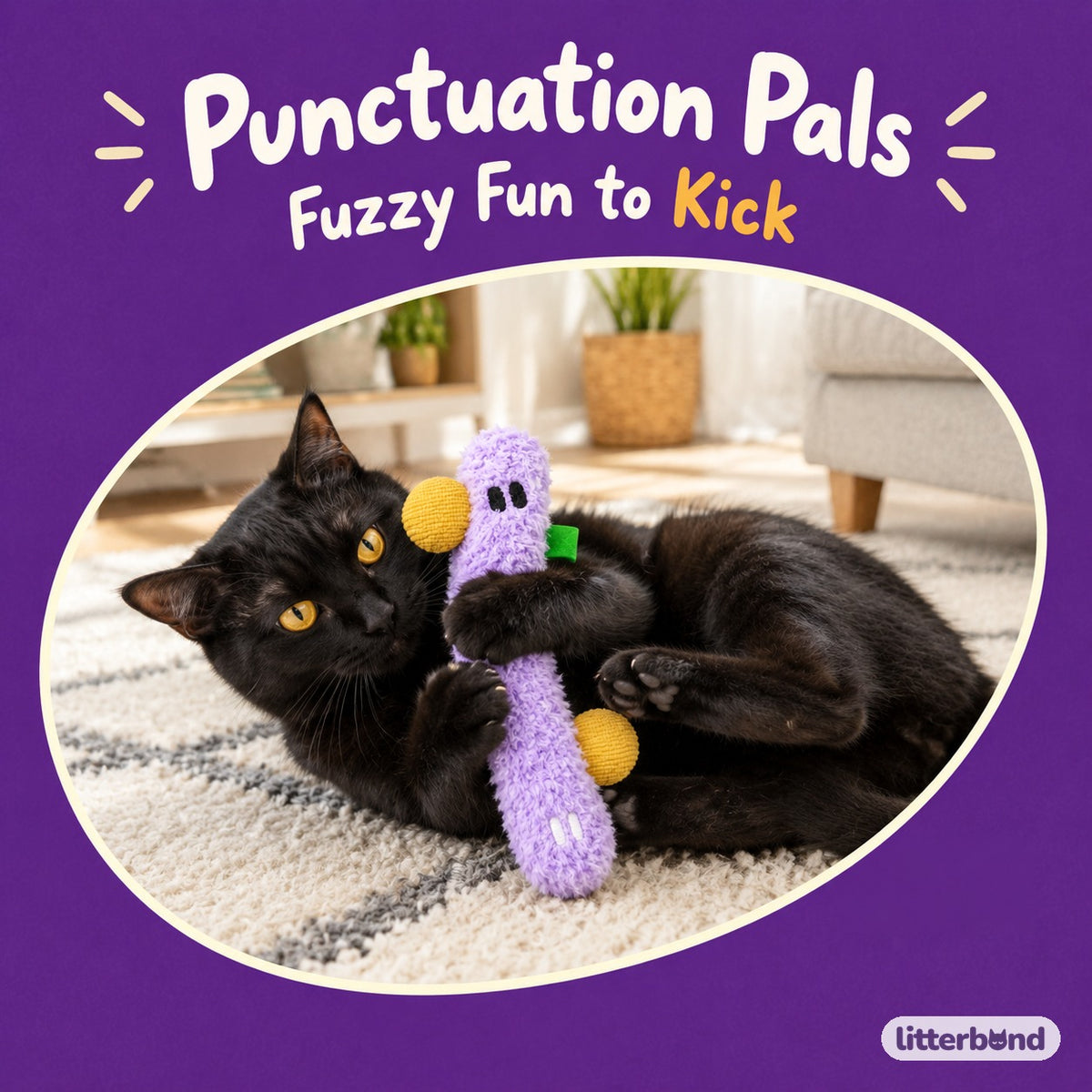 Squeaky Punctuation Pals with a cat