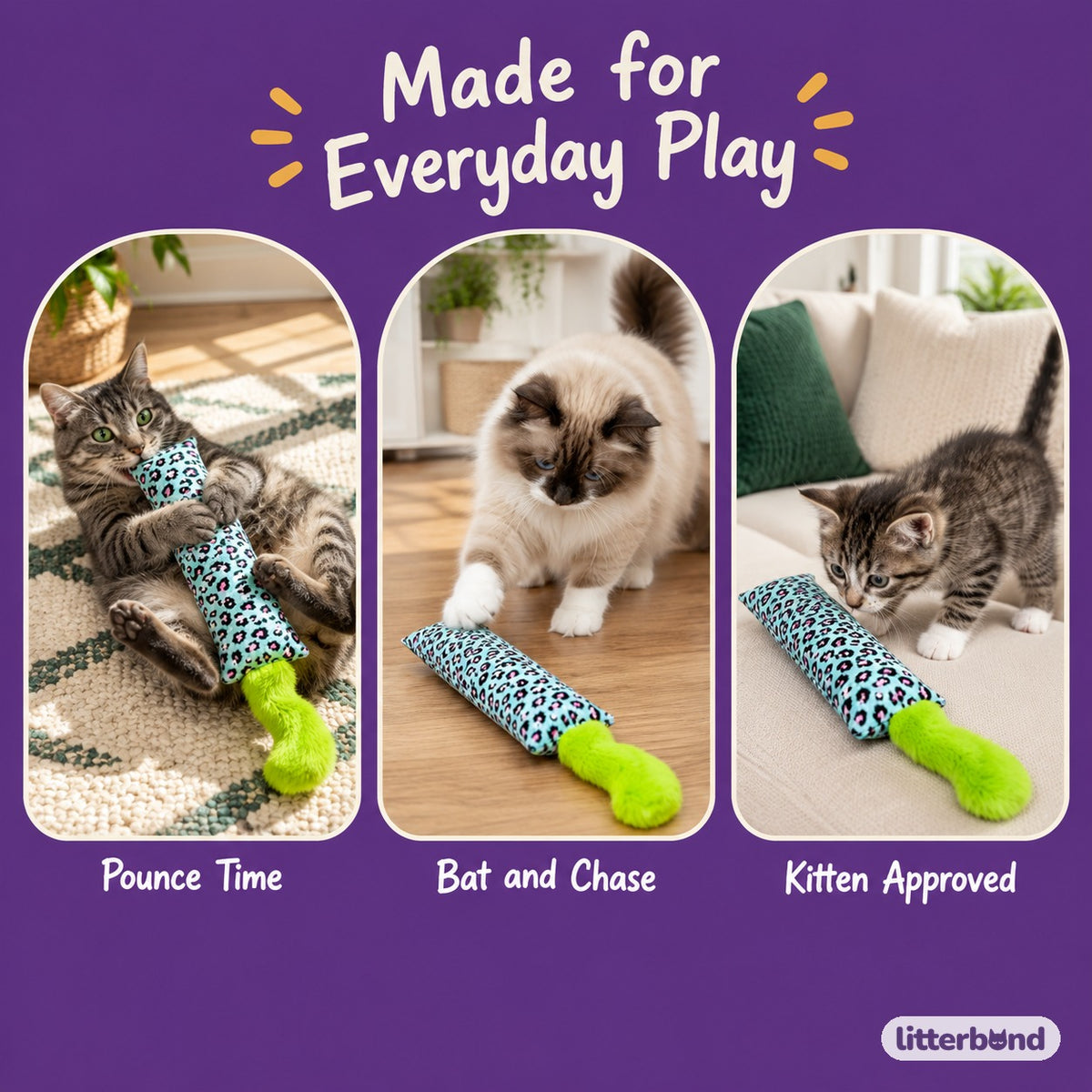 Leopard Print Tail Kicker - playtime at home