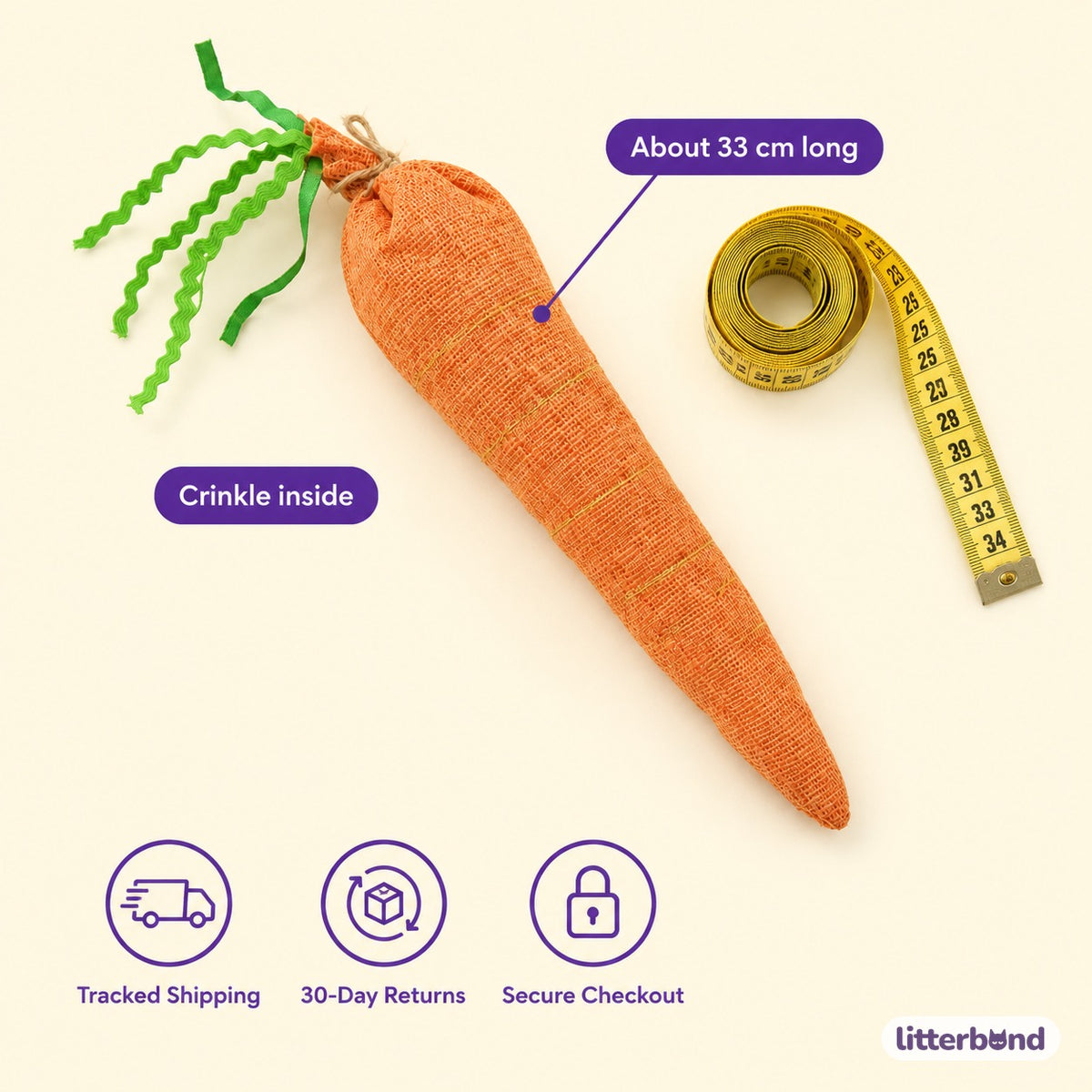 Rustic Ribbon-Leaf Carrot - size and details