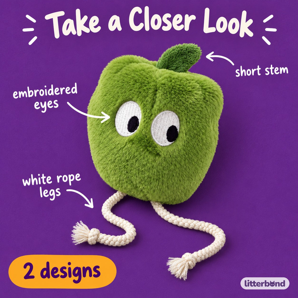 Big-Eye Pepper Plush Toys - close-up details