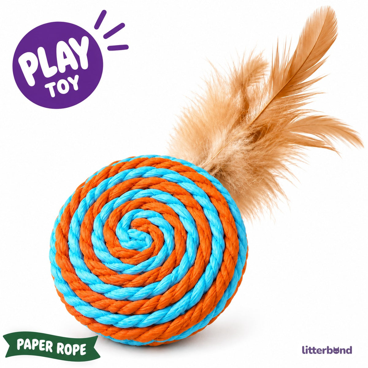 Blue & Orange Paper Rope Ball
