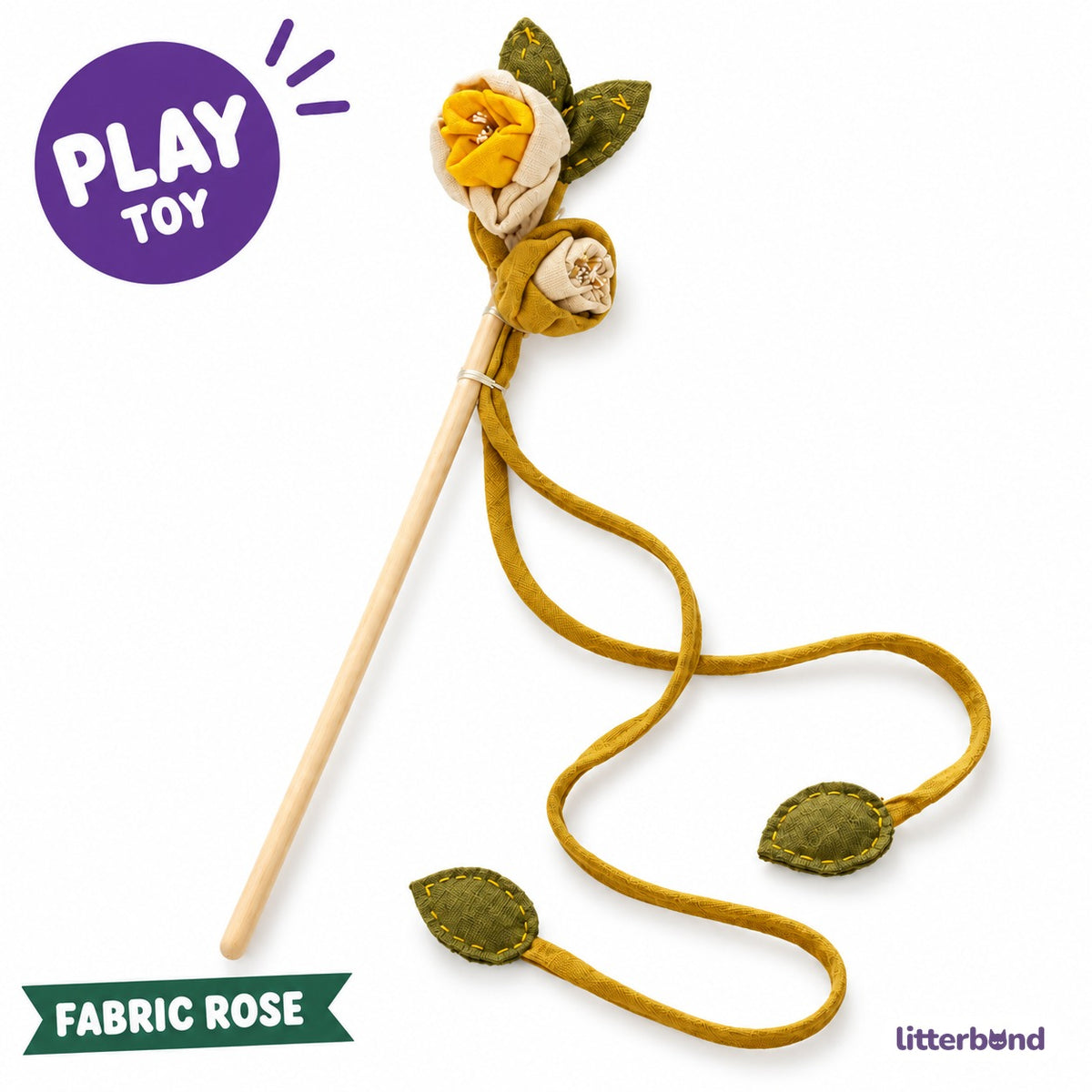Fabric Rose Teaser Wand
