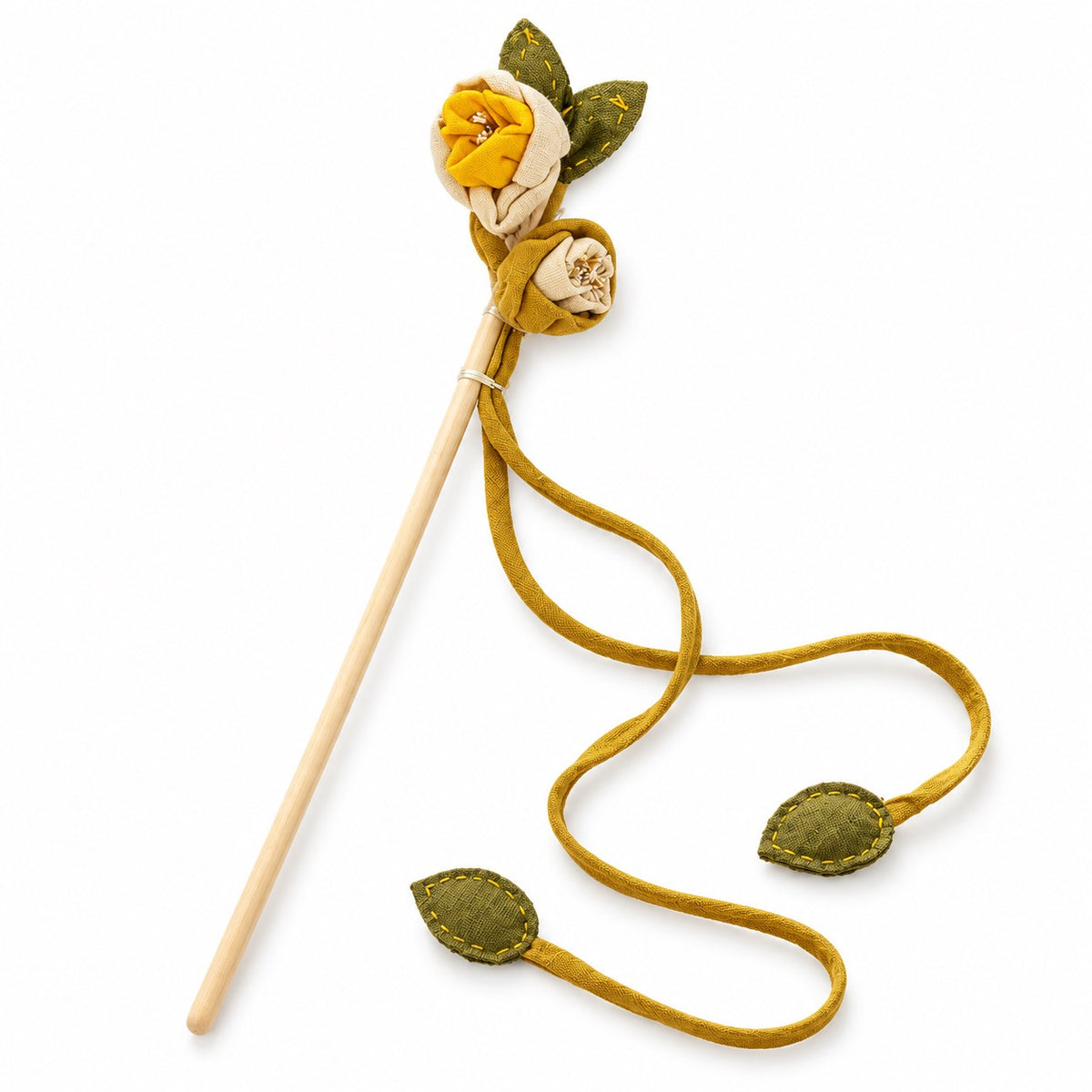 Fabric Rose Teaser Wand - Rose