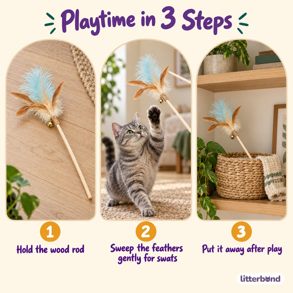 Silvervine Feather Teaser Wands - how to play