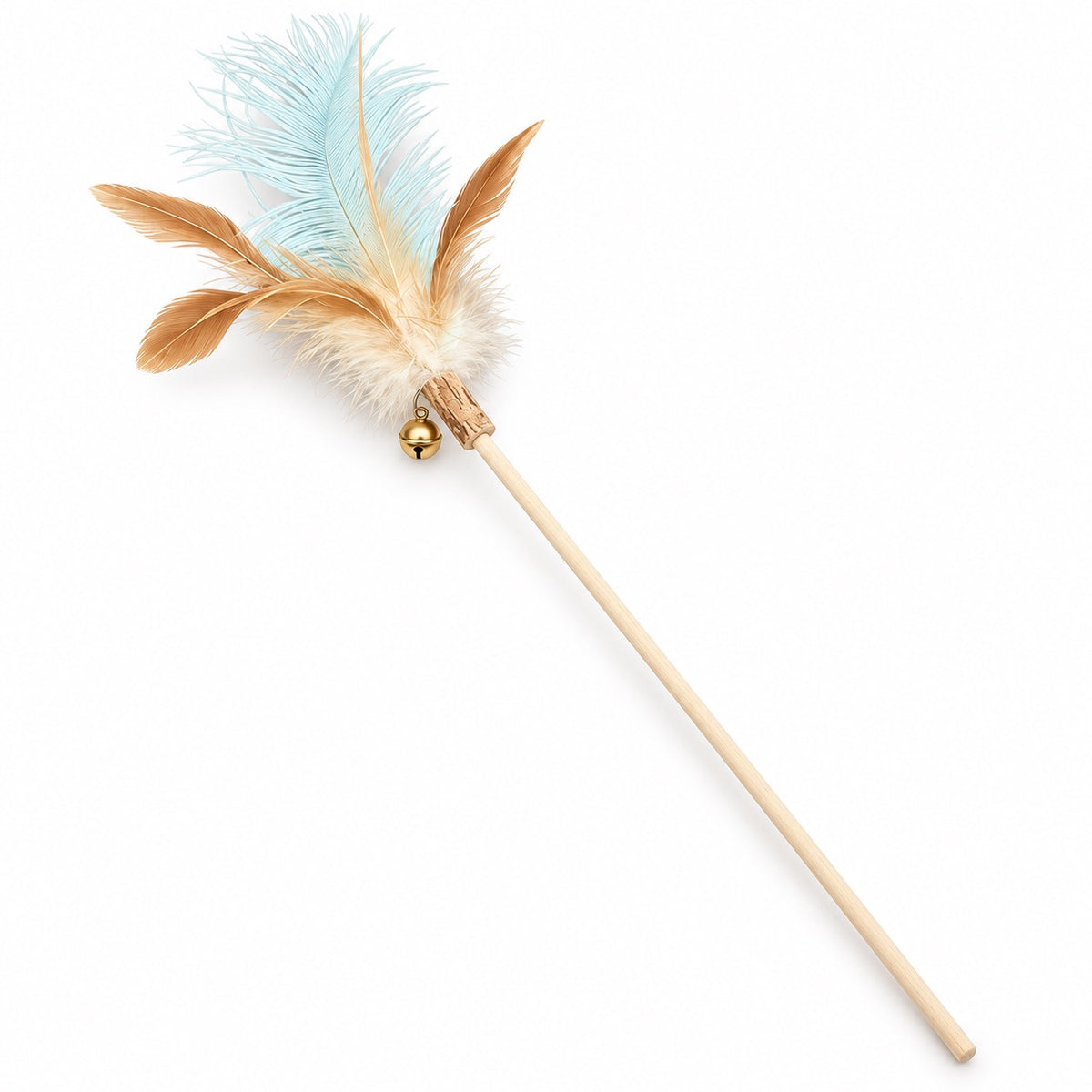 Silvervine Feather Teaser Wands - Blue Feathers