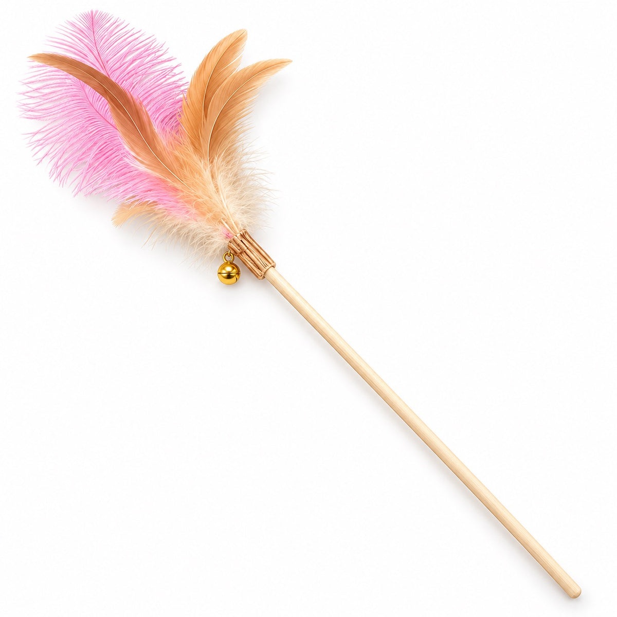 Silvervine Feather Teaser Wands - Pink Feathers