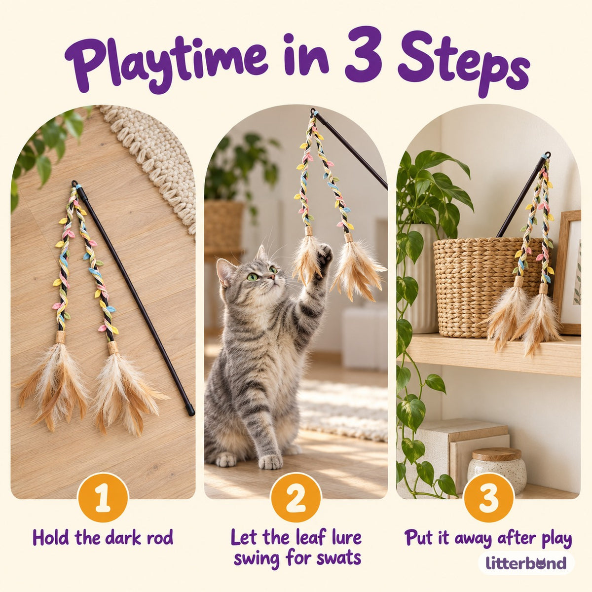 Double Feather Teaser Wand - how to play