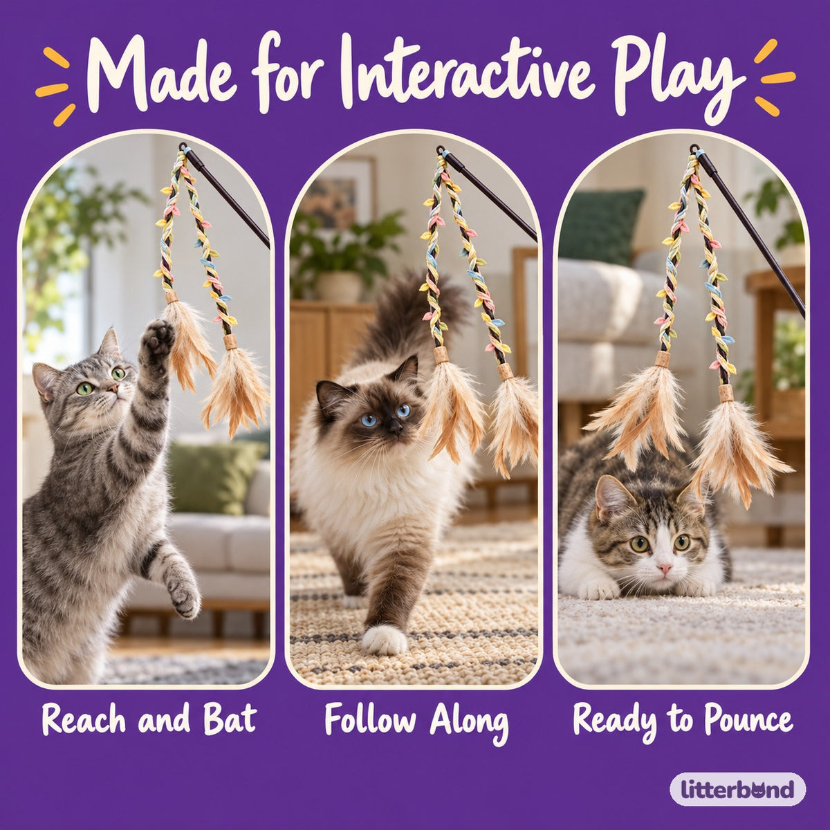 Double Feather Teaser Wand - playtime at home
