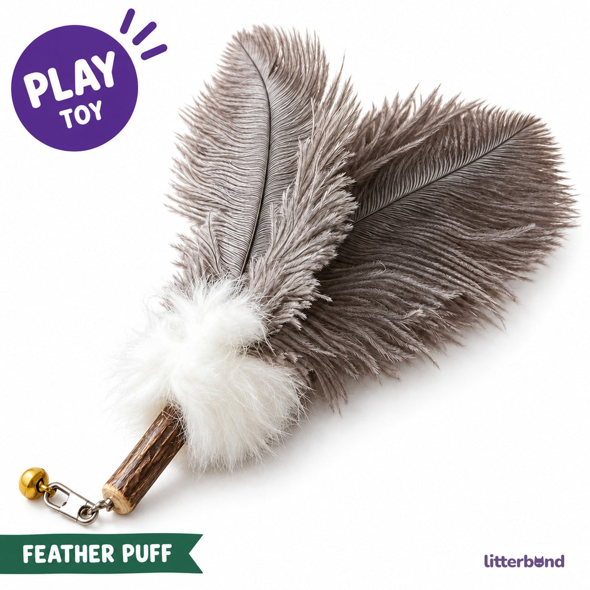 Silvervine Feather Puff Toy