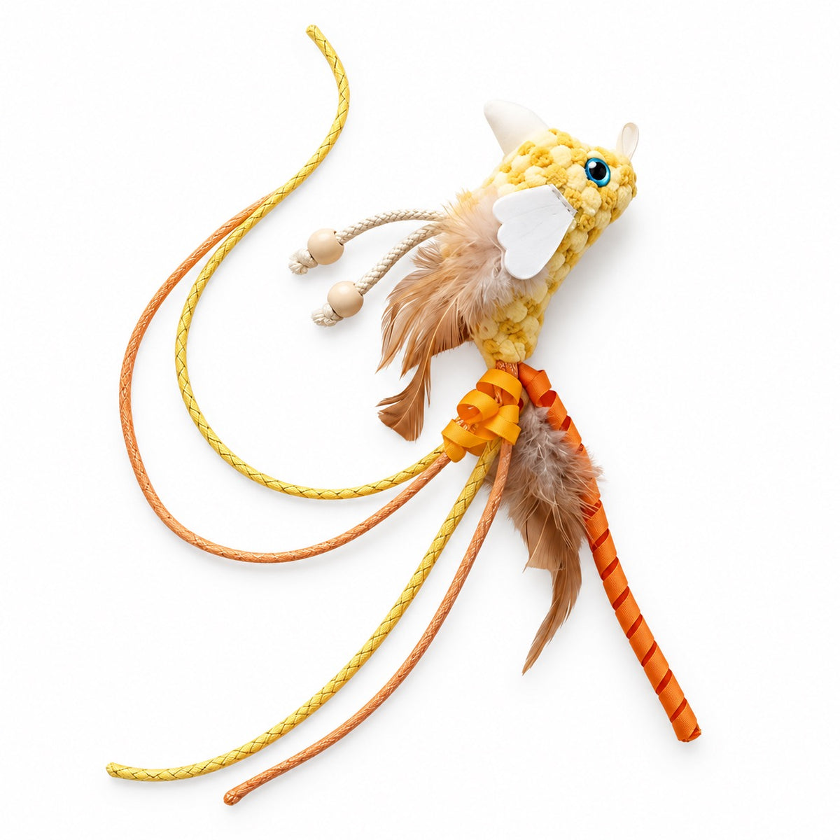 Long-Tail Bird Feather Toy - Yellow Bird