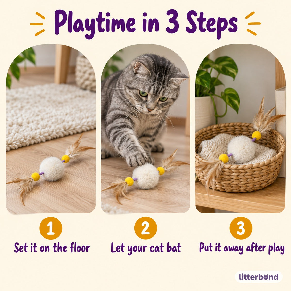 Rabbit Fur Feather Mesh Toy - how to play
