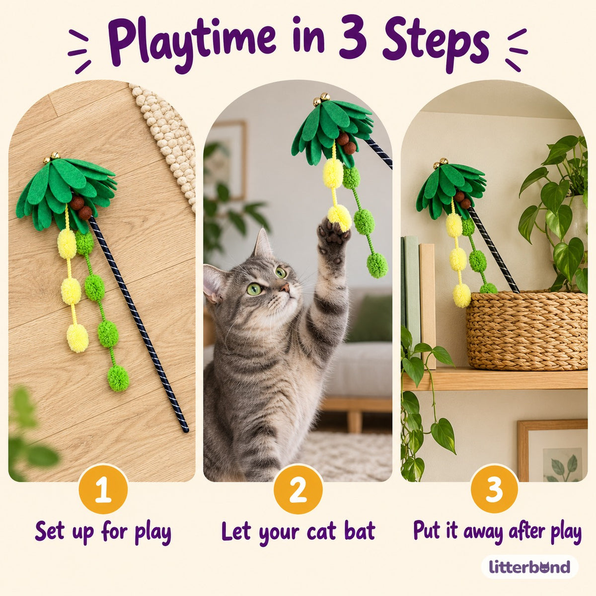 Palm Tree Pom-Pom Wand - how to play