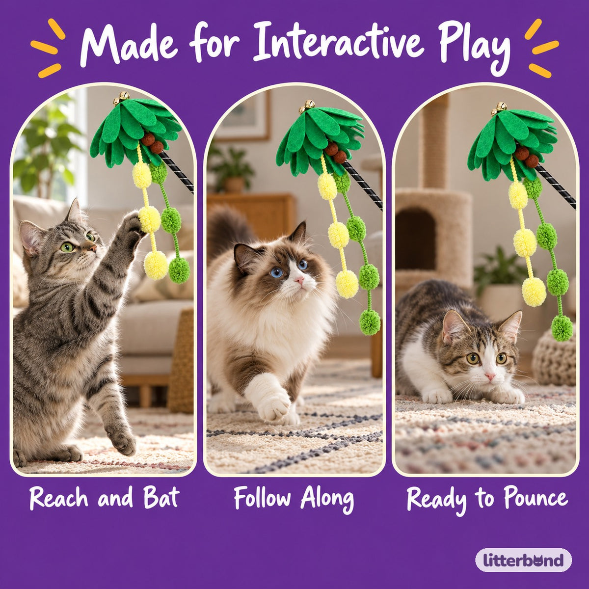 Palm Tree Pom-Pom Wand - playtime at home