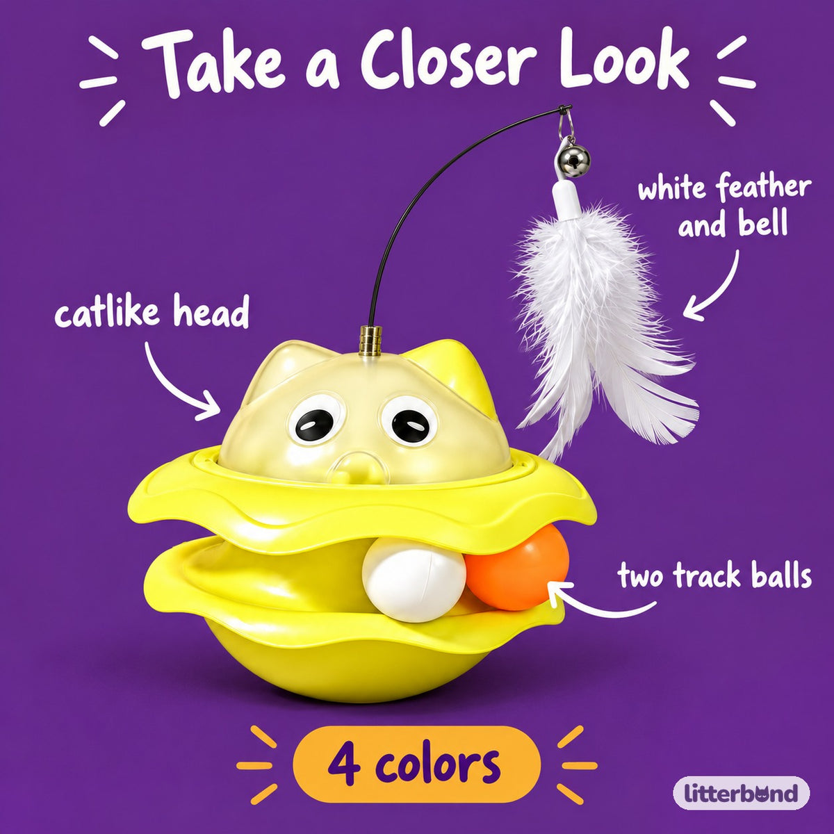 Monster Track Ball Wobble Toy - close-up details