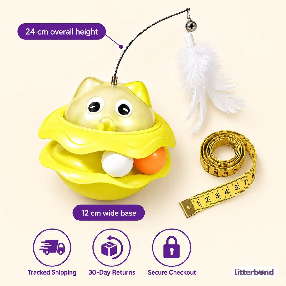 Monster Track Ball Wobble Toy - size and details