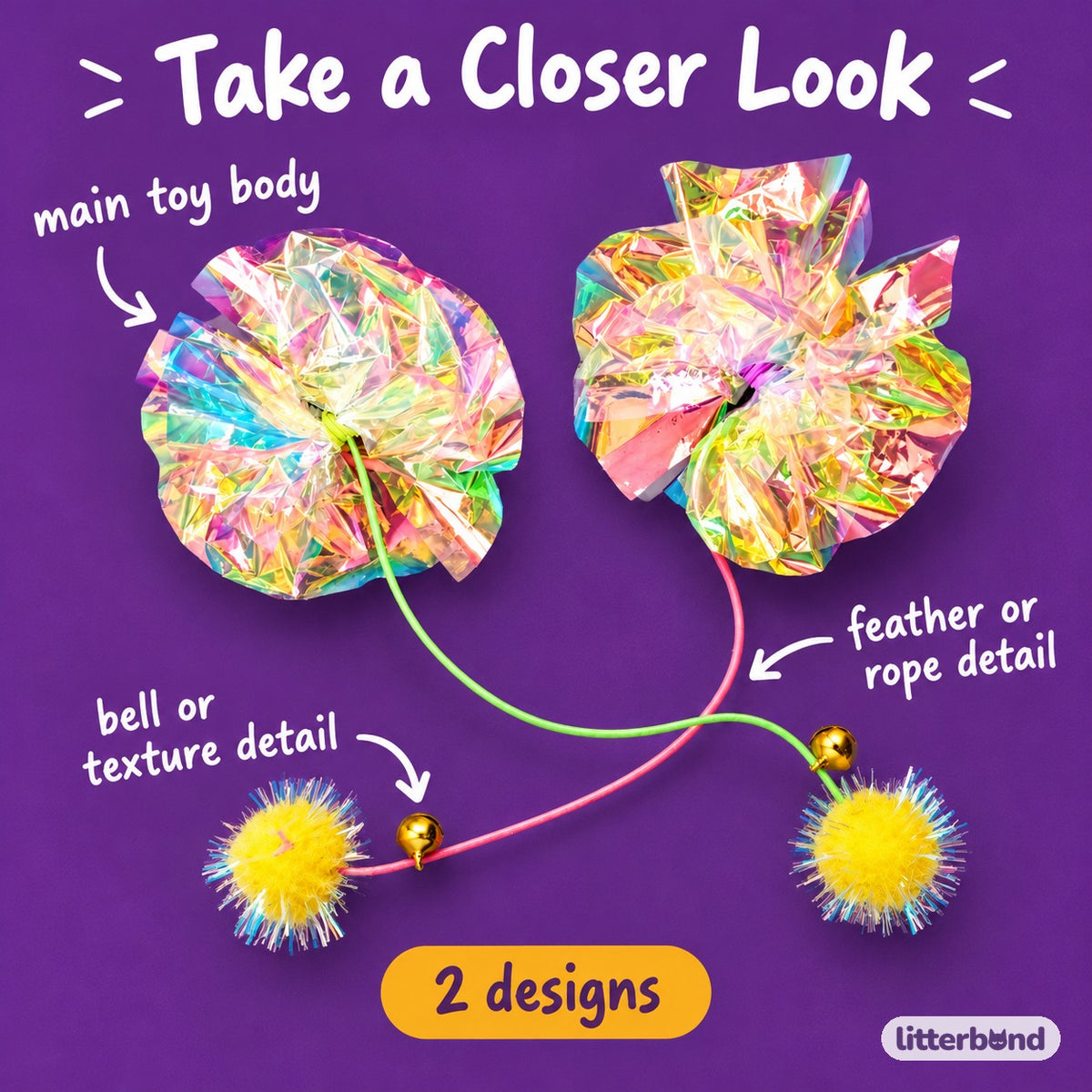 Iridescent Crinkle Flower Balls - close-up details