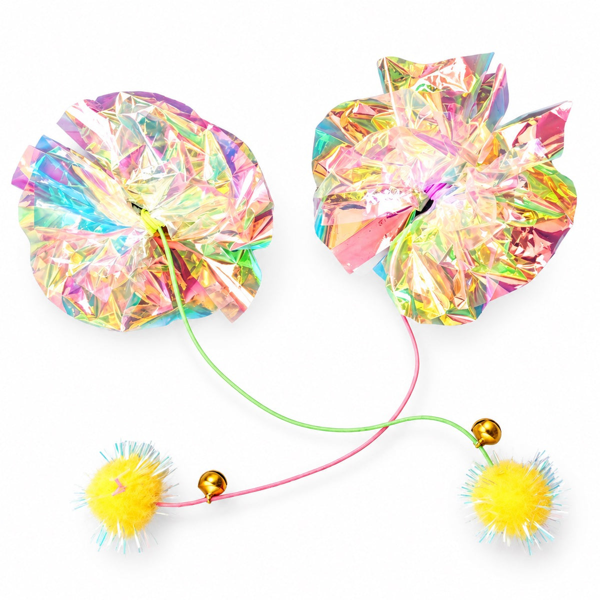 Iridescent Crinkle Flower Balls - Pack 2