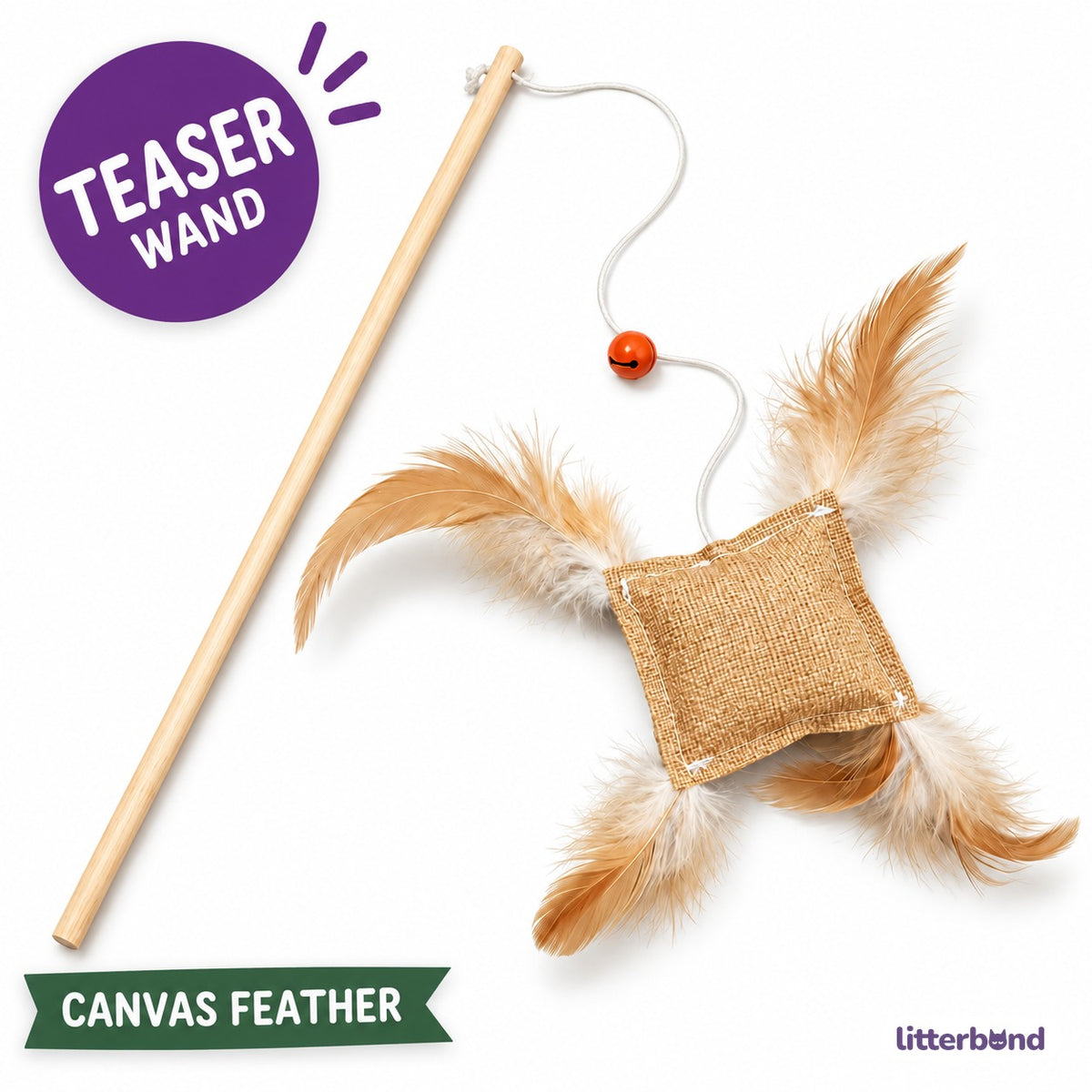 Canvas Feather Teaser Wand