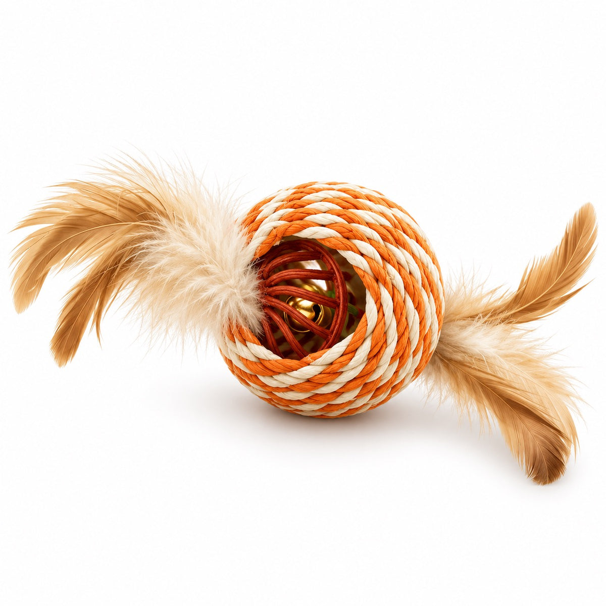 Orange White Paper Rope Ball - Orange White