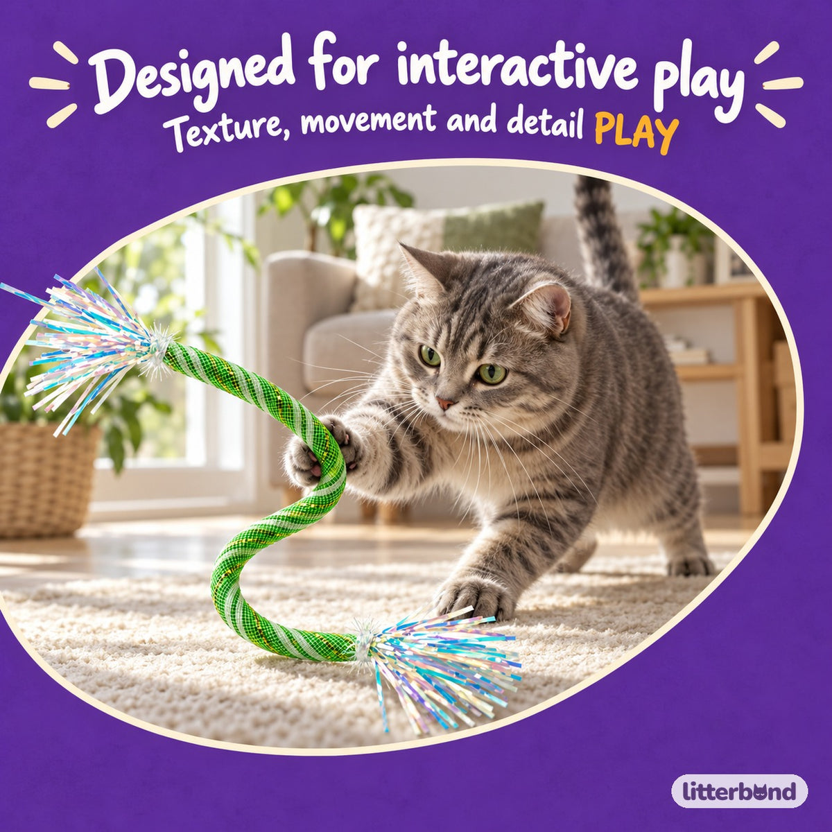 Bendable Crinkle Rope Toy - close-up details