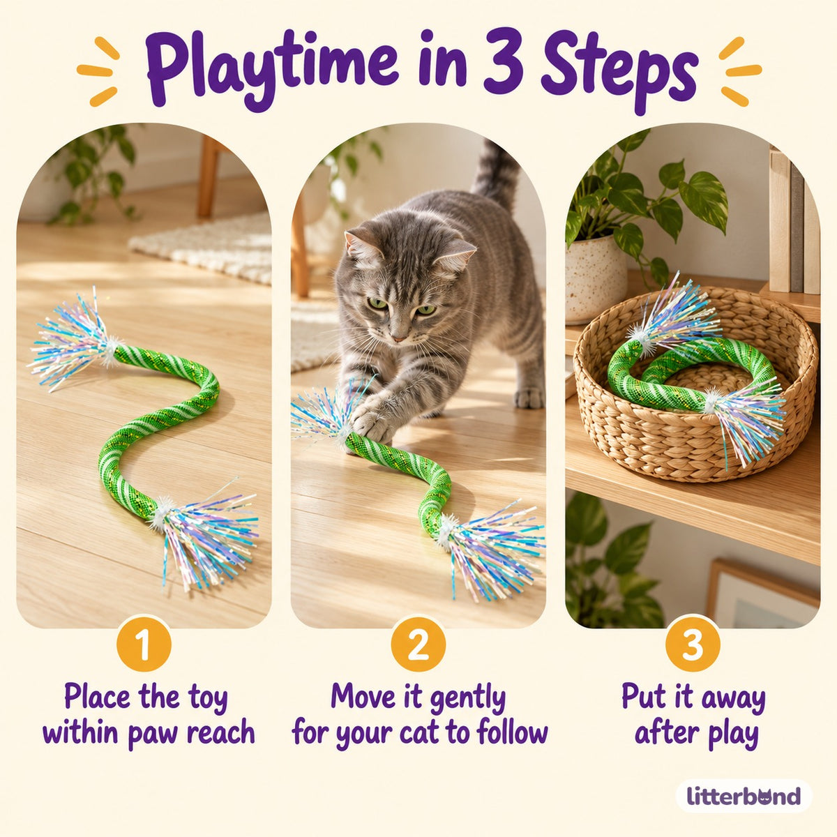 Bendable Crinkle Rope Toy - how to play