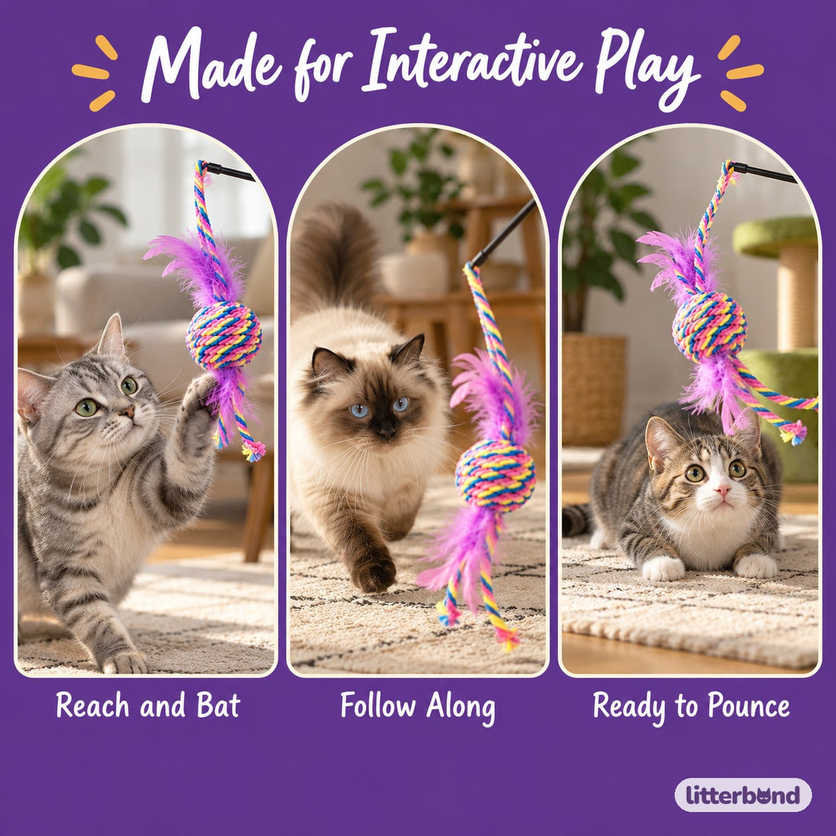 Colorful Feather Rope Knot - playtime at home