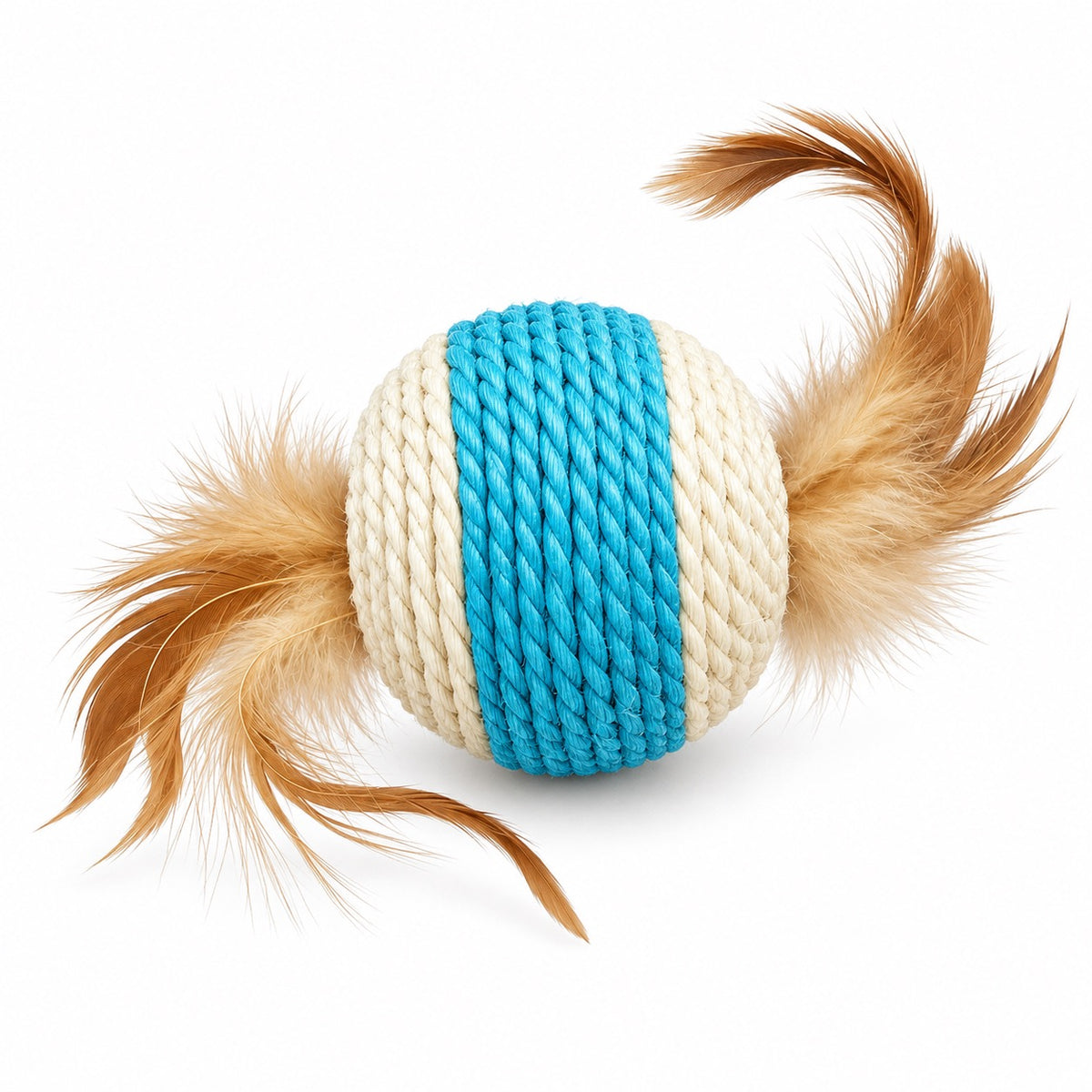 Openwork Feather Rope Balls - Blue White