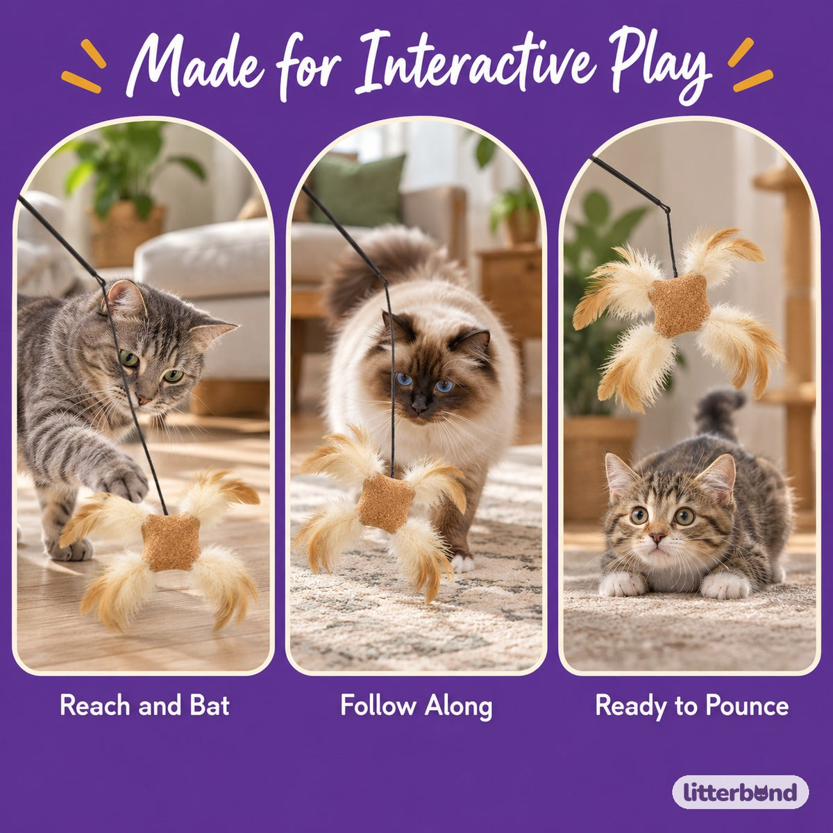 Cork Feather Toy - playtime at home