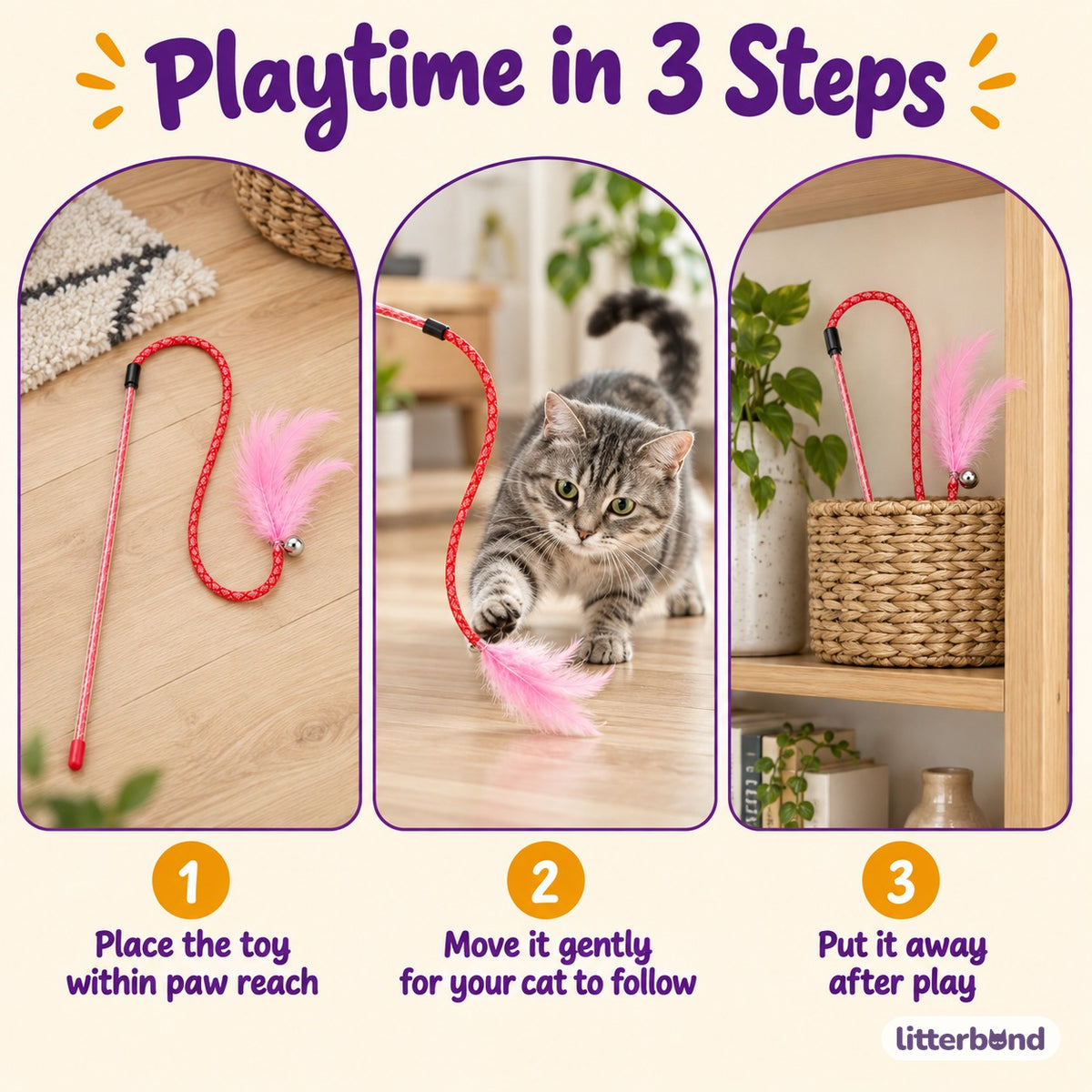 Elastic Feather Teaser Wands - how to play