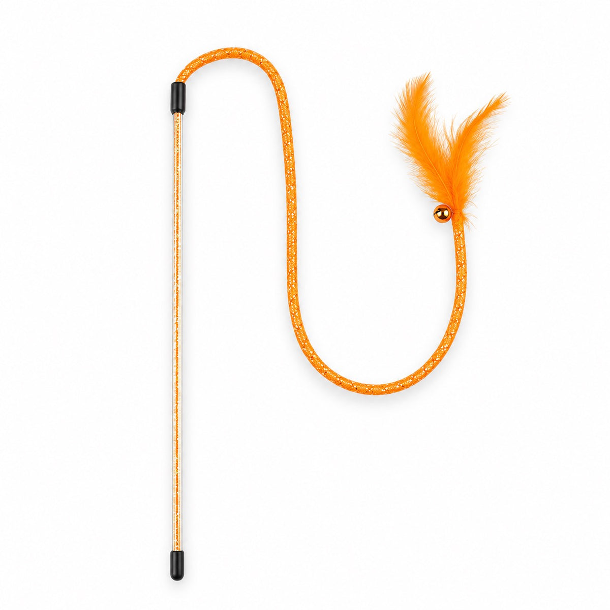 Elastic Feather Teaser Wands - Orange Sequin