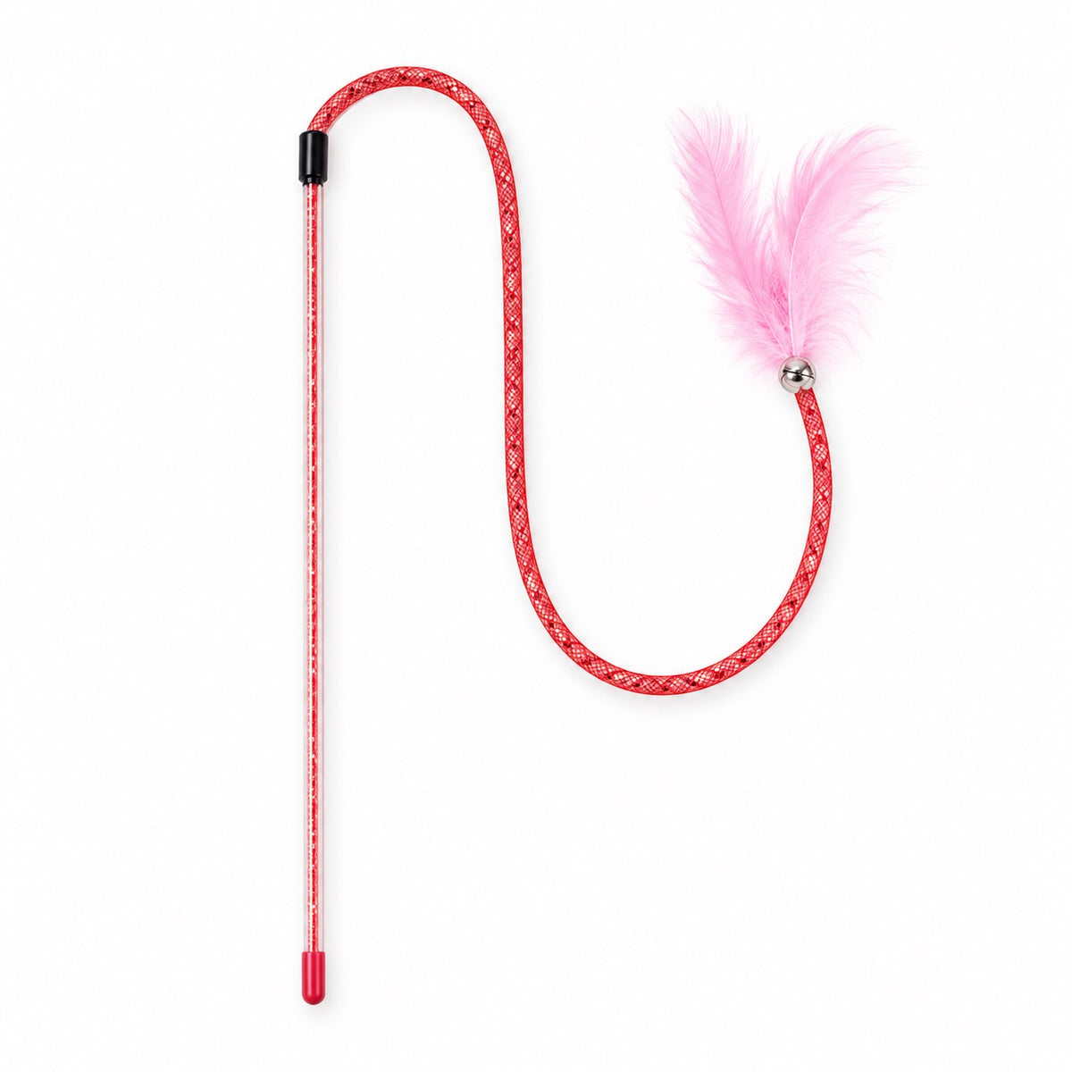 Elastic Feather Teaser Wands - Red Sequin