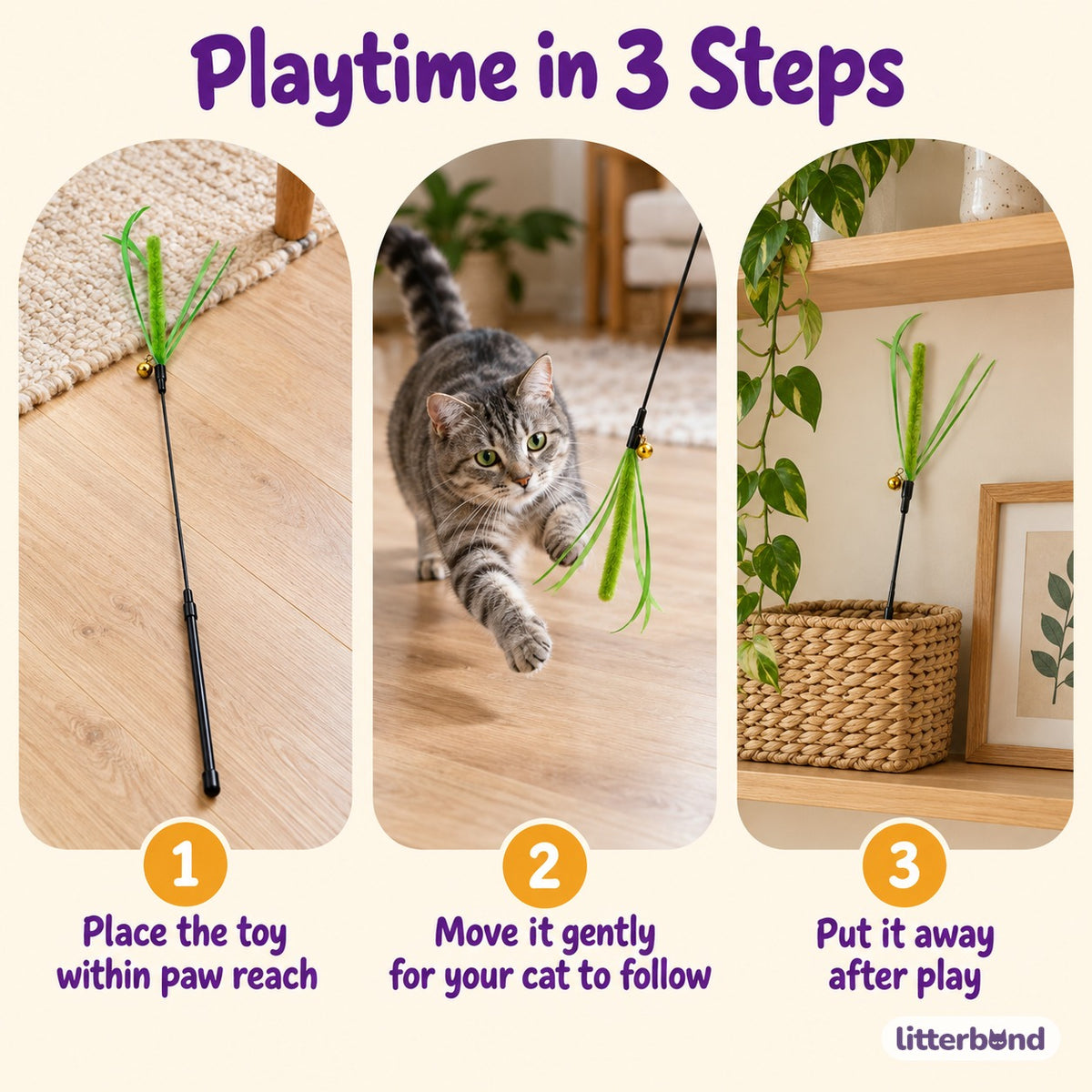 Foxtail Feather Teaser Wands - how to play