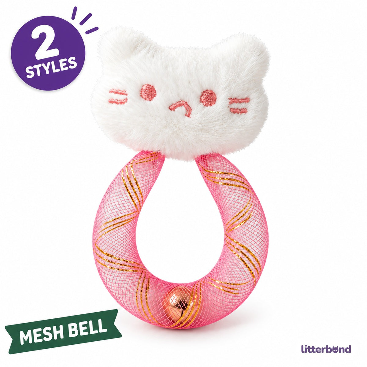 White Cat Mesh Bell Toys