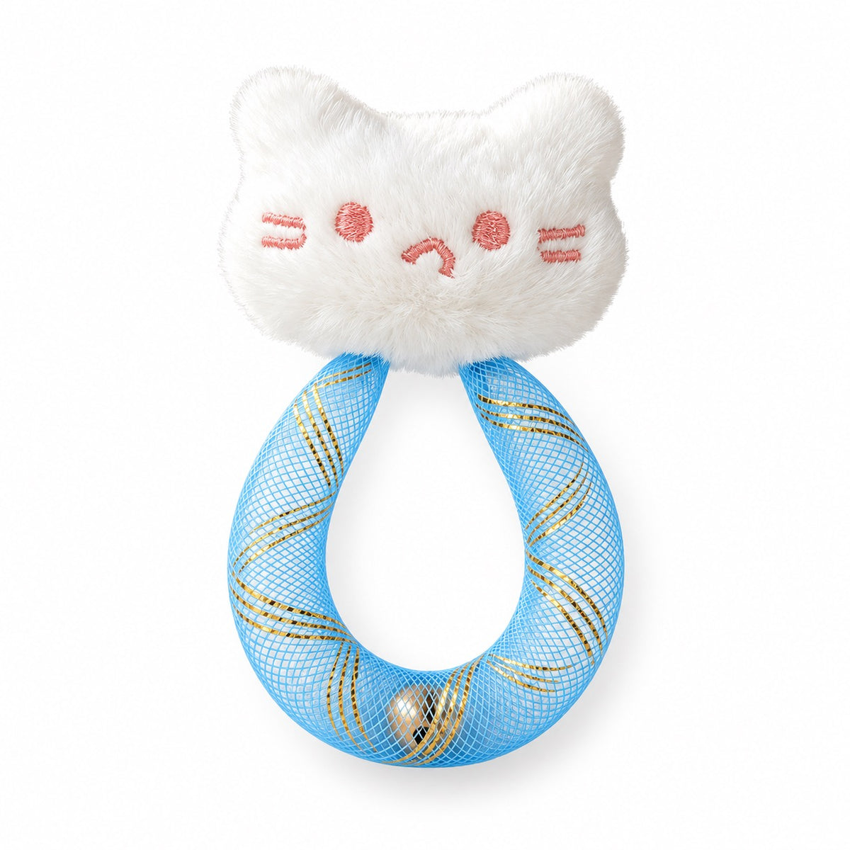 White Cat Mesh Bell Toys - Blue