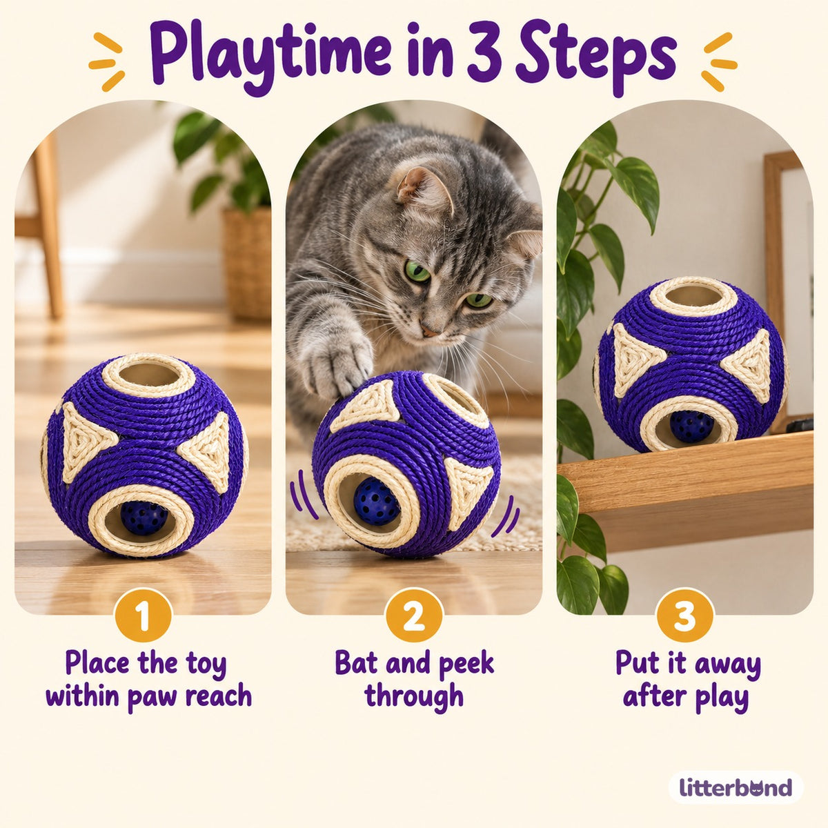 Openwork Six-Sided Cat Ball - how to play