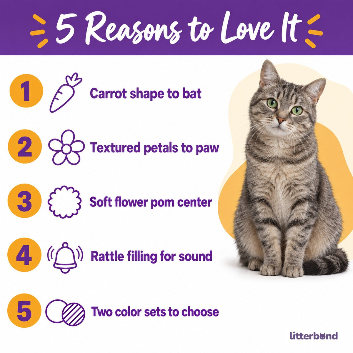 Carrot Flower Cat Toy Balls - 5 reasons to love it