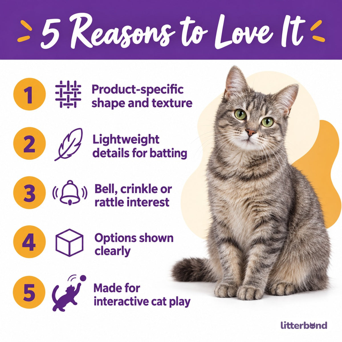 Burlap Feather Square Cat Toy - 5 reasons to love it